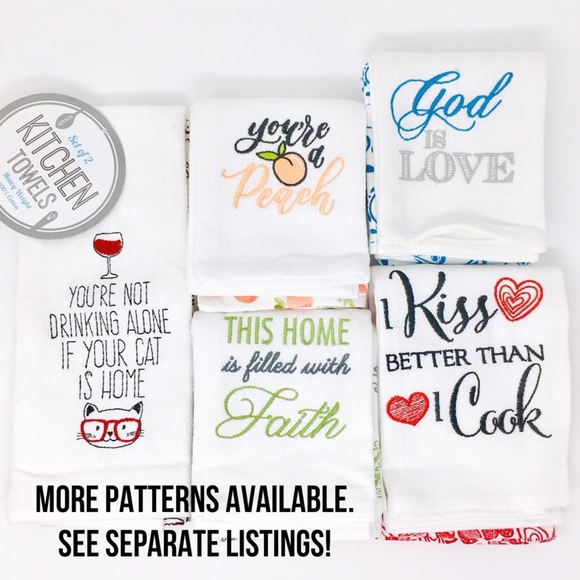 I Kiss Better Than I Cook Embroidered Towel Set - Picture 8 of 8